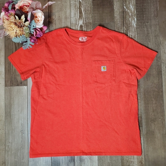 Carhartt Boys Short Sleeve Loose Fit Pocket Tee T-Shirt Size XL Currant Heather - Picture 9 of 14